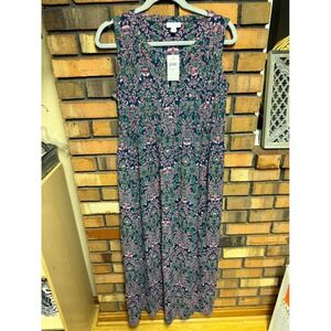 J. Jill Womens Floral Damask Sleeveless Maxi Dress NWT